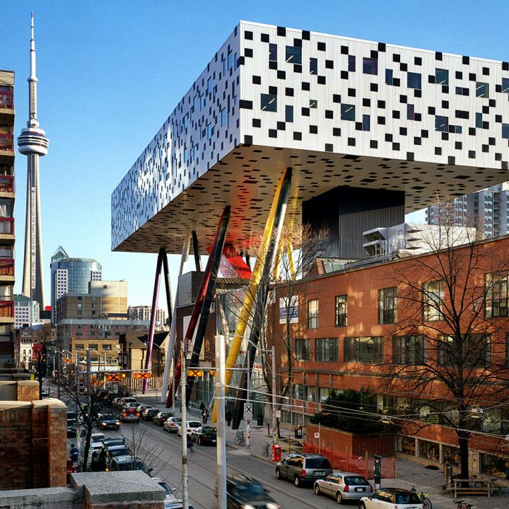 OCAD U campus shot with CN tower in the background.