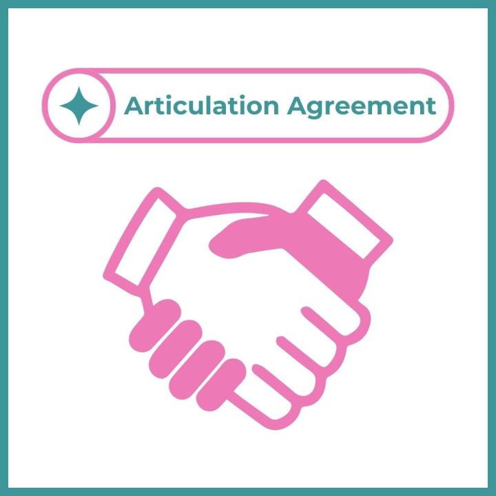Articulation Agreement written over a handshake graphic