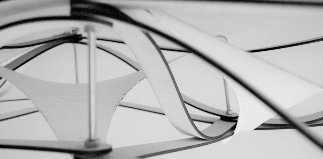 A 3D paper model of an architectural rendering. 