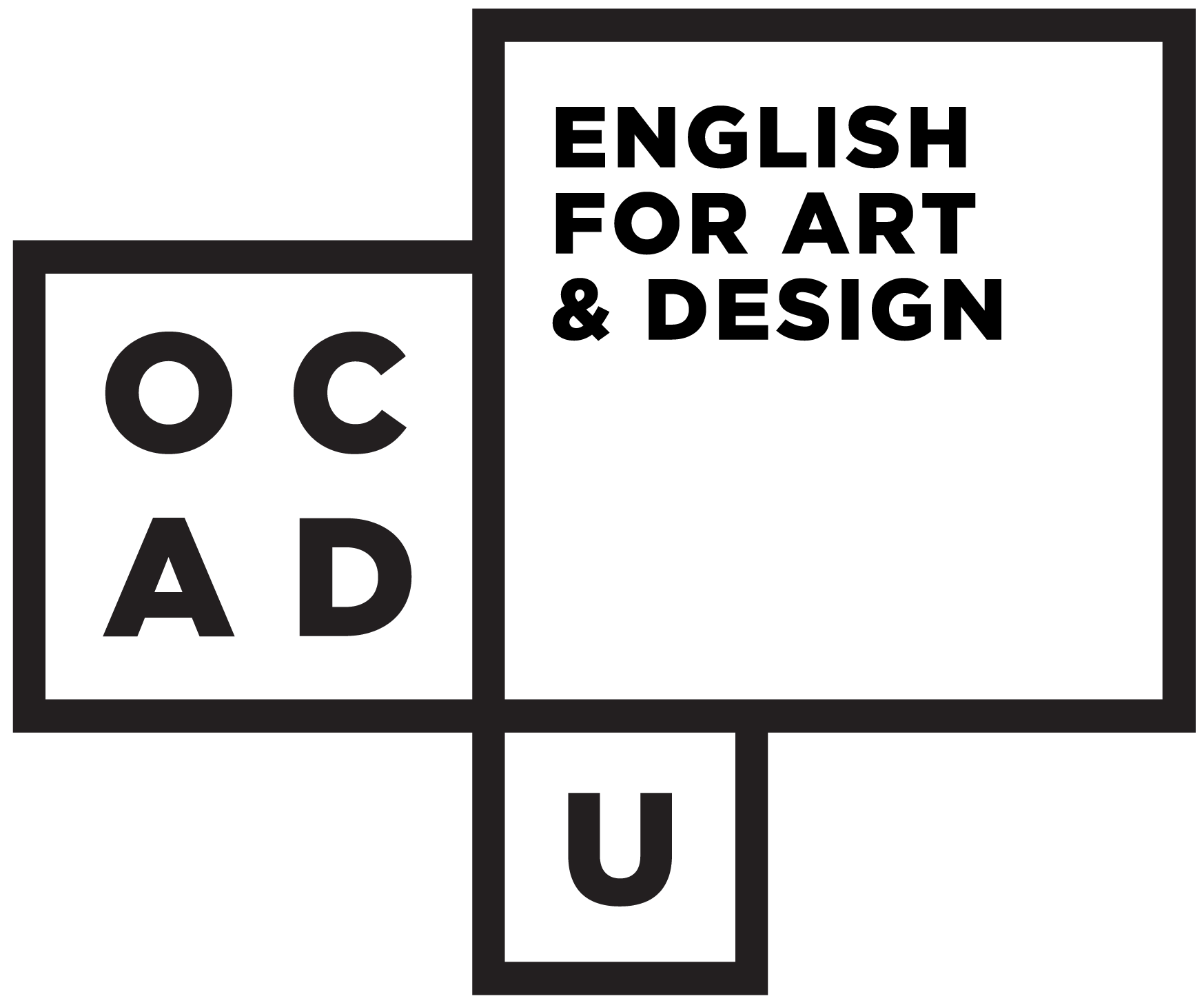 OCAD U Logo with English for Art & Design written inside. 