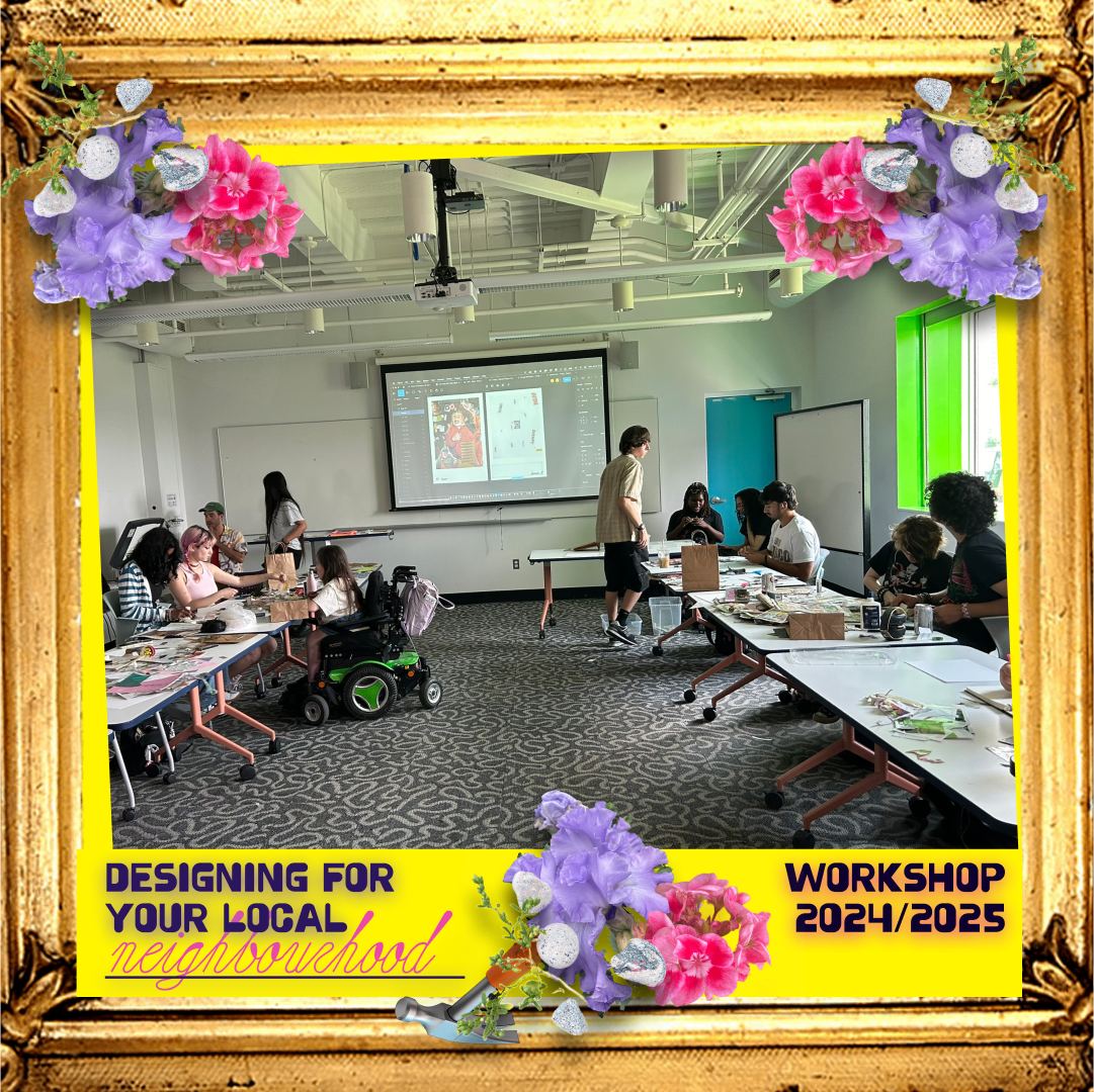 framed photo collage of students working in OCAD U studio classroom